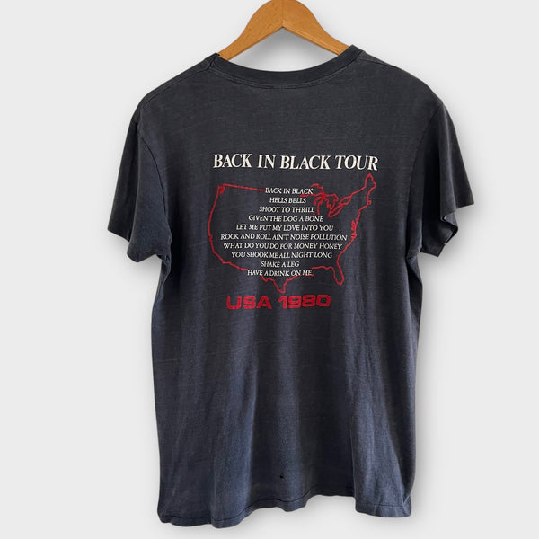 1980 AC DC "Back In Black" Tour Vintage Band Tee Shirt