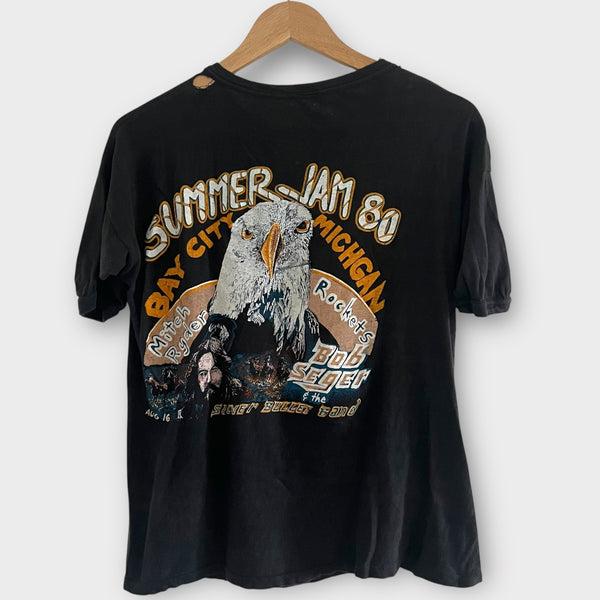 1980 Summer Jam w/ Bob Seger Vintage Concert Band Tee Shirt
