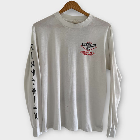 1987 Beastie Boys "Licensed To Ill" Japan Tour Vintage Band Long Sleeve Tee Shirt