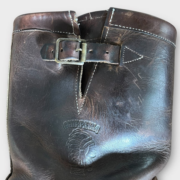 1980's Chippewa Brown Leather Engineer Boots