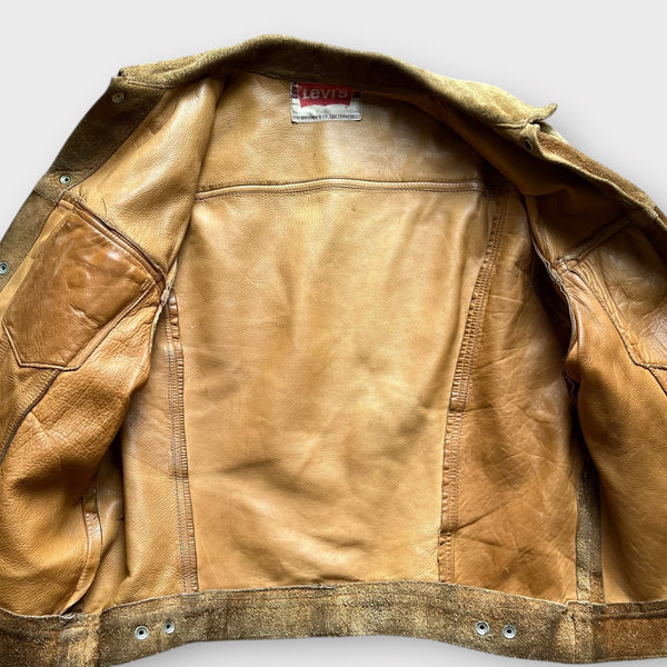 1960's Levi's BIG E Vintage Brown Suede Leather Western Field Trucker Jacket