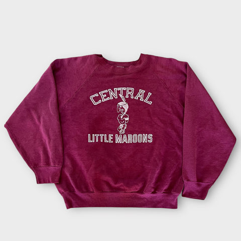 1980's Central Little Maroons Indian Mascot Vintage High School School Sweatshirt