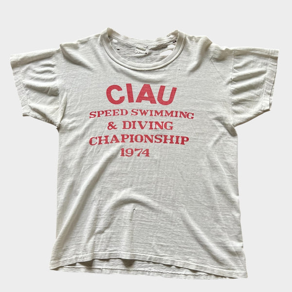 1974 Speed Swimming & Diving Championship Vintage Tee Shirt