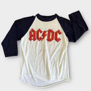 1980 AC DC "Back In Black" Tour Vintage Band Raglan Tee Shirt