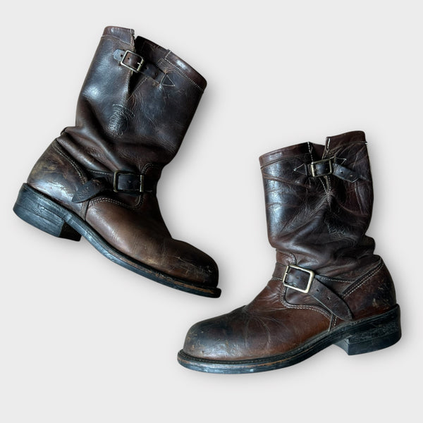1980's Chippewa Brown Leather Engineer Boots
