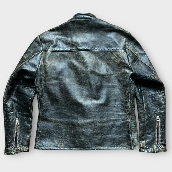 1960's Harley Davidson Vintage Black Leather Cafe Racer Motorcycle Jacket Regular price