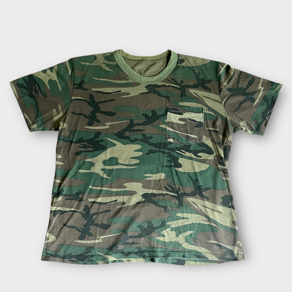 1980's Camo Army Vintage Single Pocket Tee Shirt
