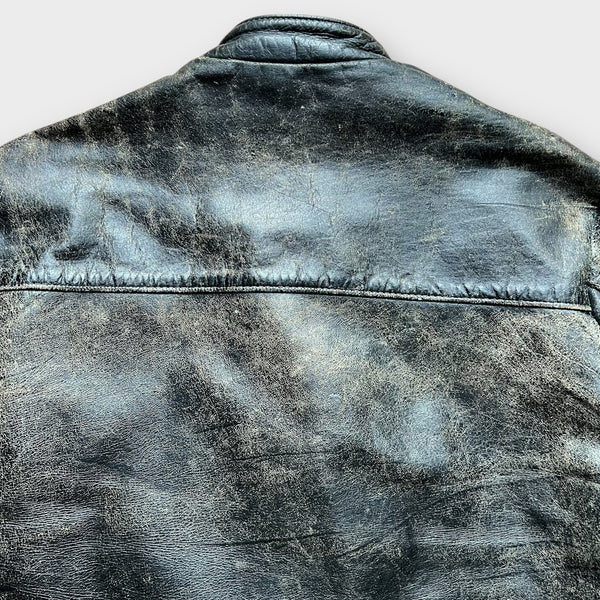 1960's Harley Davidson Vintage Black Leather Cafe Racer Motorcycle Jacket Regular price