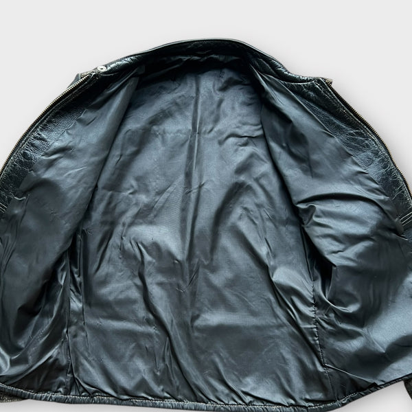 1960's Harley Davidson Vintage Black Leather Cafe Racer Motorcycle Jacket Regular price