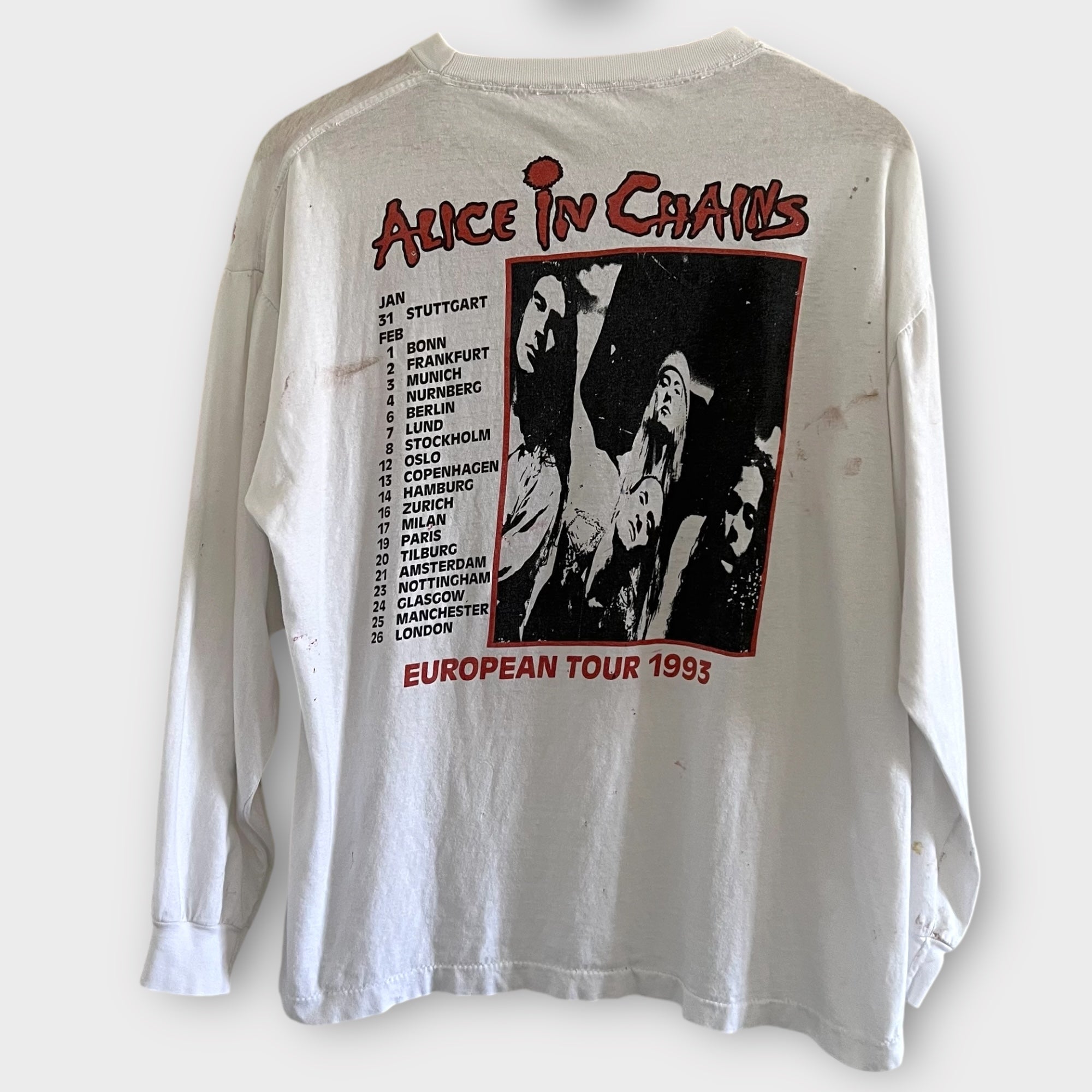 1993 Alice In Chain European Tour Vintage Band Tee Shirt – Zeros