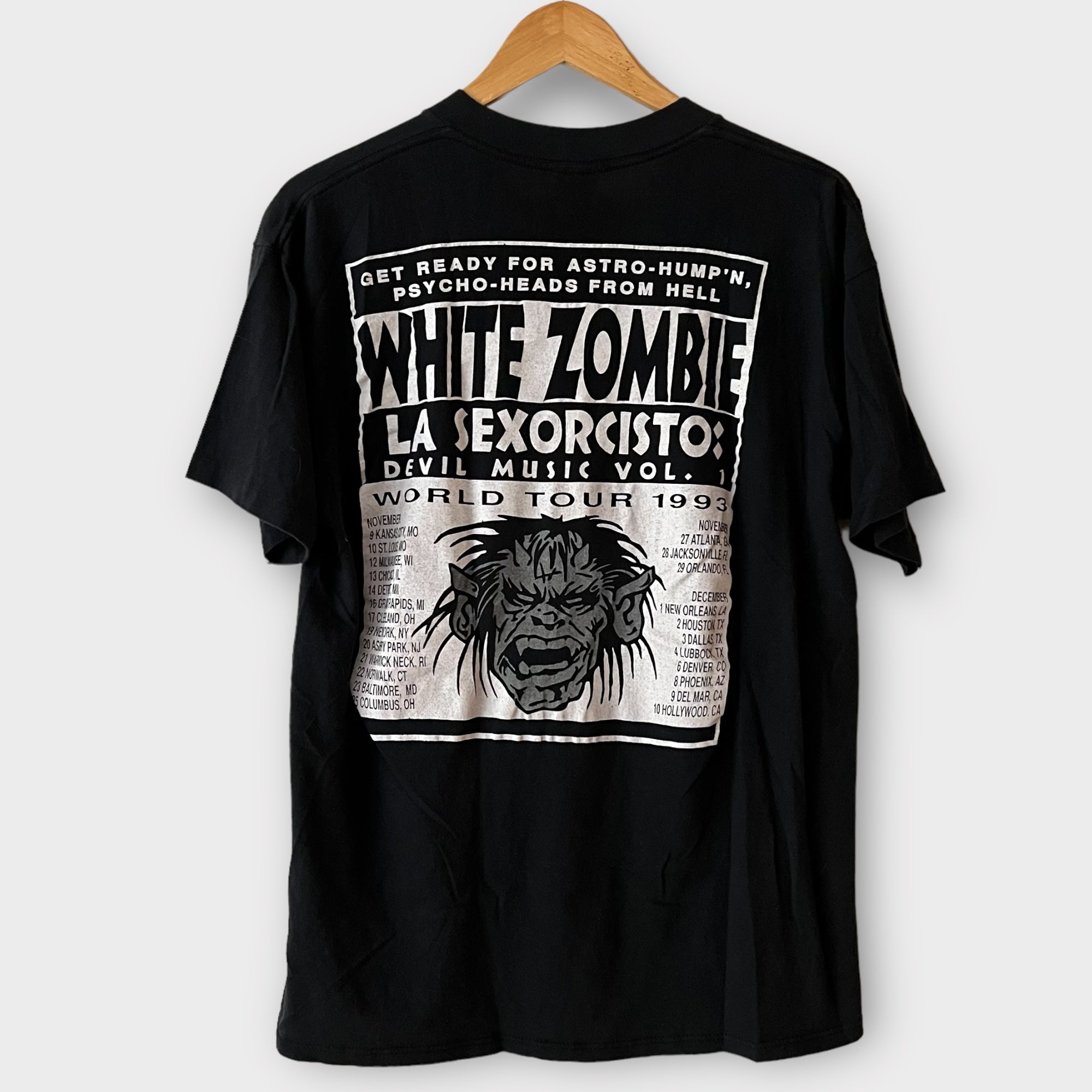 WHITE ZOMBIE 1993年ツアー　ヴィンテージTシャツ L Vintage 90's White Zombie World Tour 1993 Unisex T-shirt