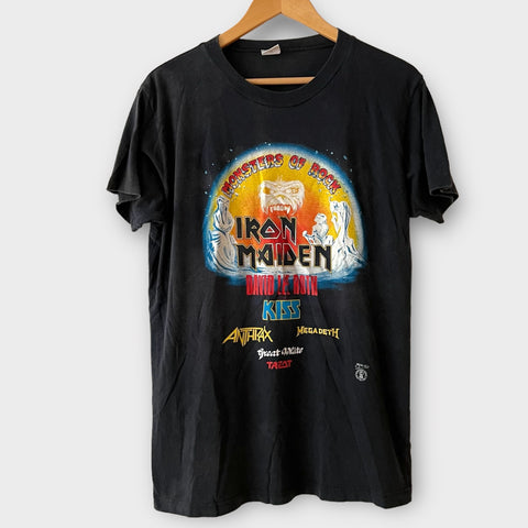 1988 Iron Maiden at Monsters Of Rock Festival w/ David Lee Roth, KISS, Anthrax, Megadeth Vintage Tour Tee Shirt