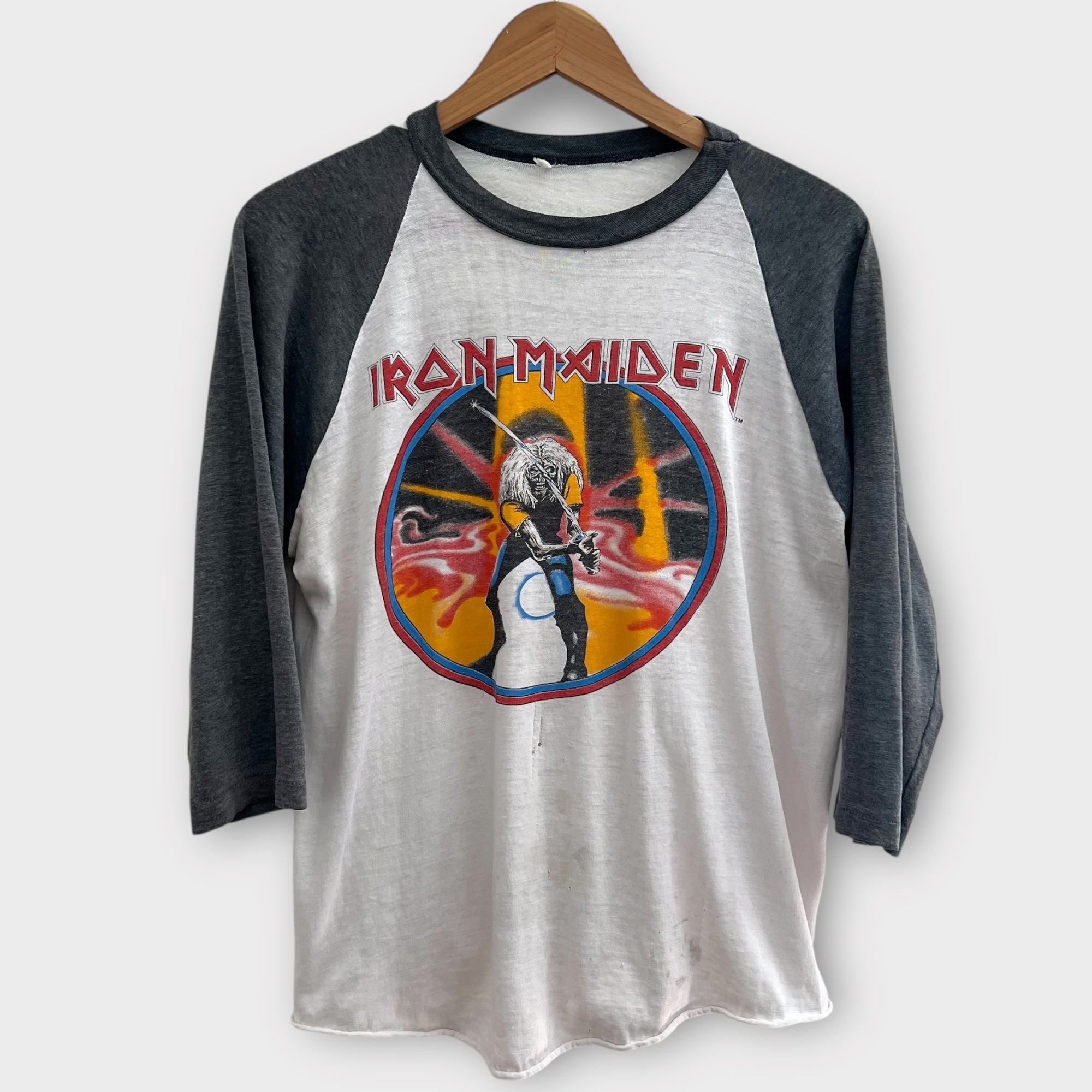 1981 Iron Maiden Japan Tour Vintage Band Raglan Tee Shirt