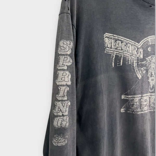1986 Niagara Springs Vintage Motorcycle Long Sleeve Tee Shirt