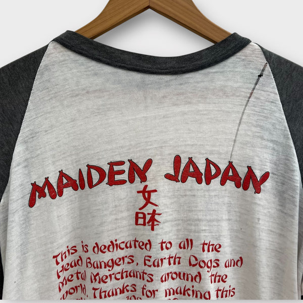 1981 Iron Maiden Japan Tour Vintage Band Raglan Tee Shirt