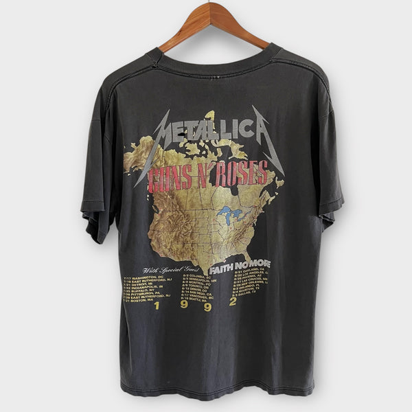 1992 Guns N Roses Metallica w/ Faith No More Tour Vintage Band Tee Shirt
