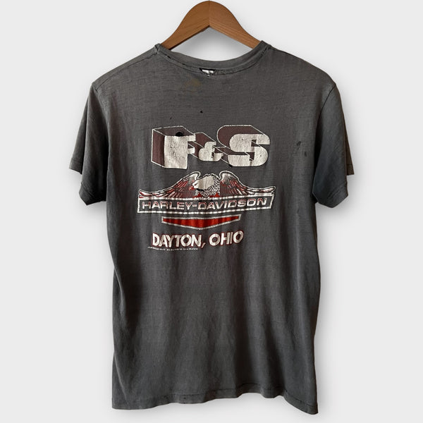 1980s Harley Davidson Motorcycle Dayton, Ohio Vintage Tee Shirt