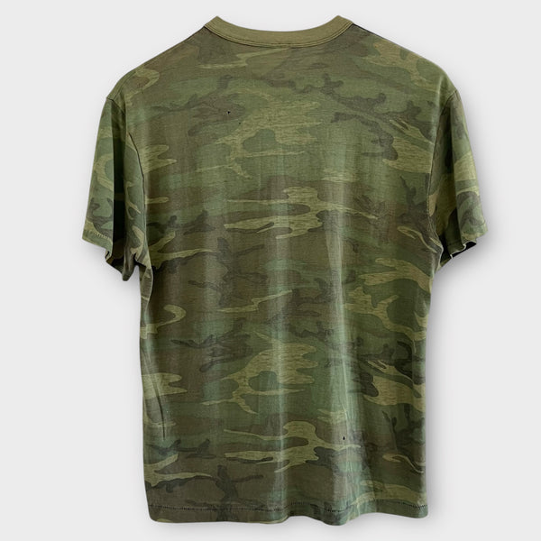 1970s Camo Army Vintage Single Pocket Tee Shirt