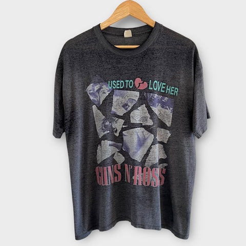 1989 Guns N Roses "Used To Love Her" Vintage Band Promo Tee Shirt