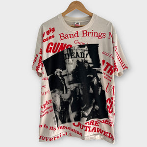 1991 Guns N Roses "Use Your Illusion" Vintage Band Promo Tee Shirt AOP