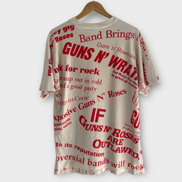 1991 Guns N Roses "Use Your Illusion" Vintage Band Promo Tee Shirt AOP