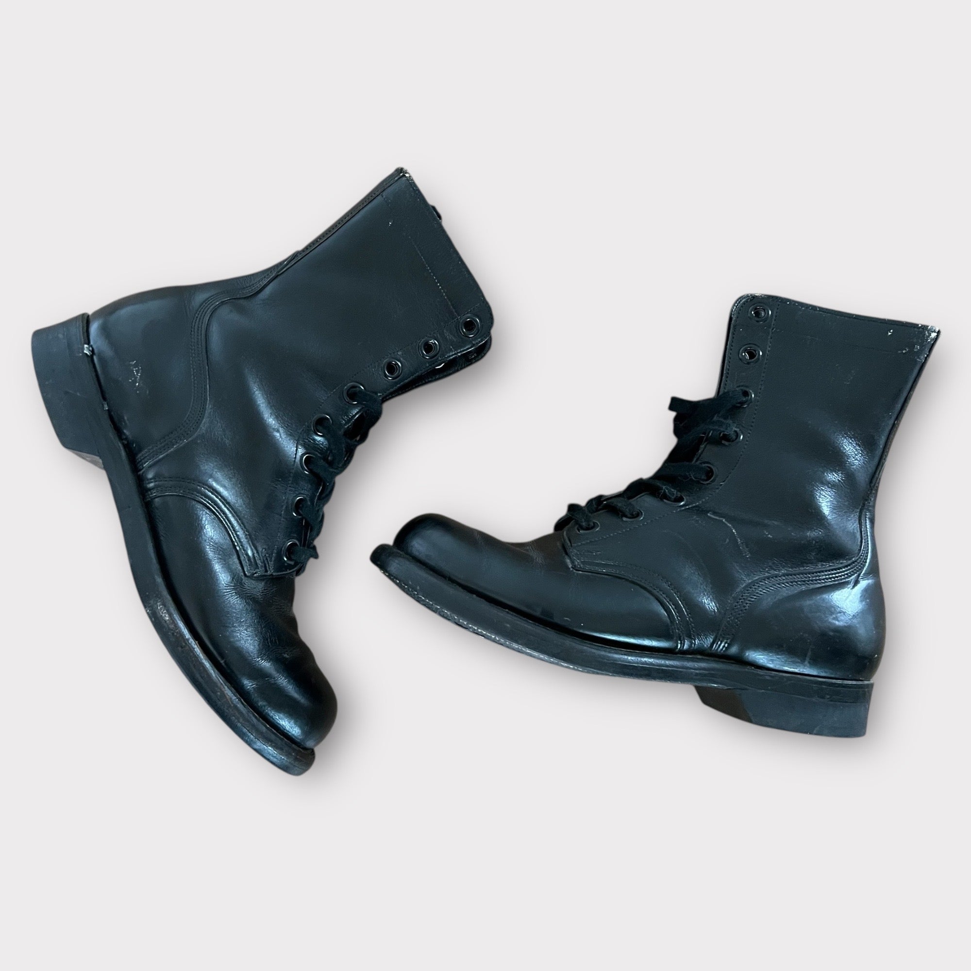 Vintage Black Combat Military Boots Made in USA READ! Vintage 1980 main image 3