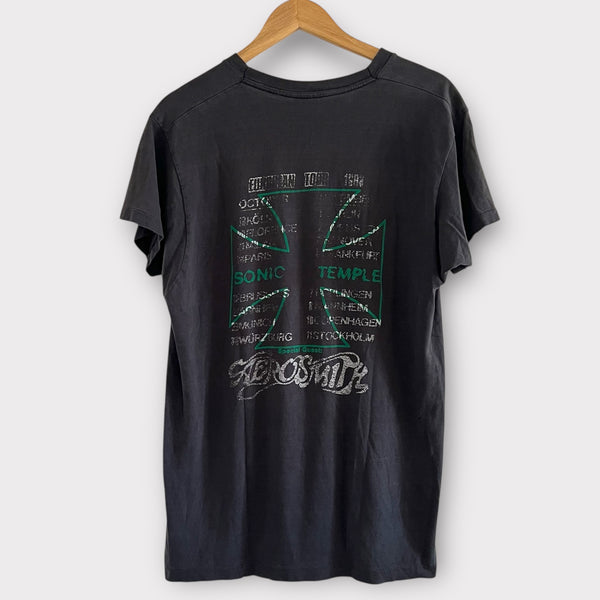 1989 The Cult "Sonic Temple"  (Opening For Aerosmith) European Tour Vintage Band Tee Shirt