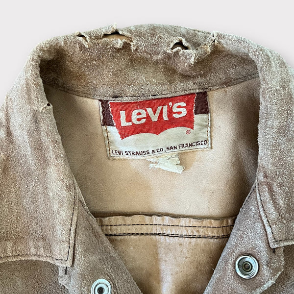 1960's Levi's BIG E Vintage Brown Suede Leather Western Field Trucker Jacket