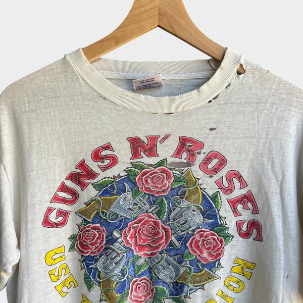 1991 Guns N Roses "Use Your Illusion" Vintage Tour Band Tee Shirt