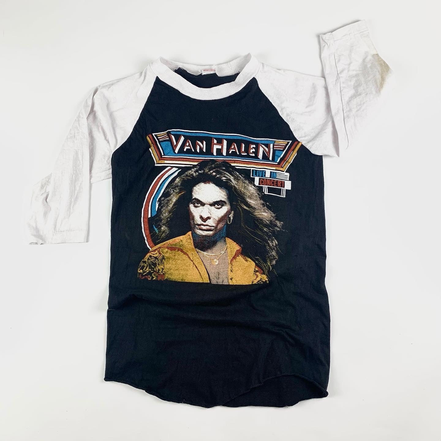 1980s Van Halen Vintage Tour Raglan Tee Shirt