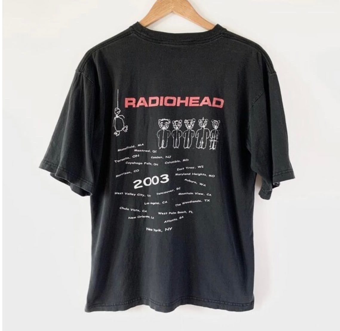2003 Radiohead Vintage Tour Tee Shirt – Zeros Revival
