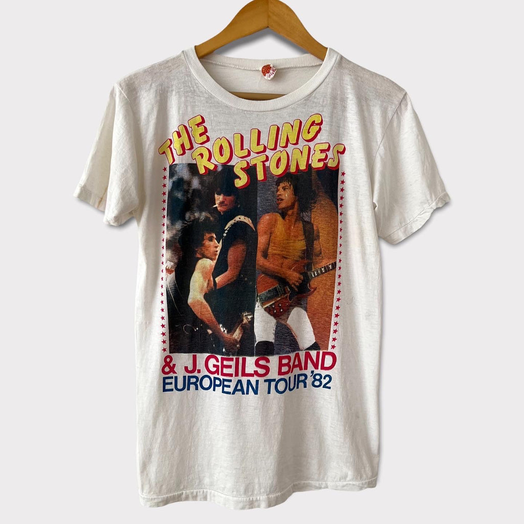 1982 Rolling Stones w/ J Geils Euro Tour Vintage Tee Shirt 80s 