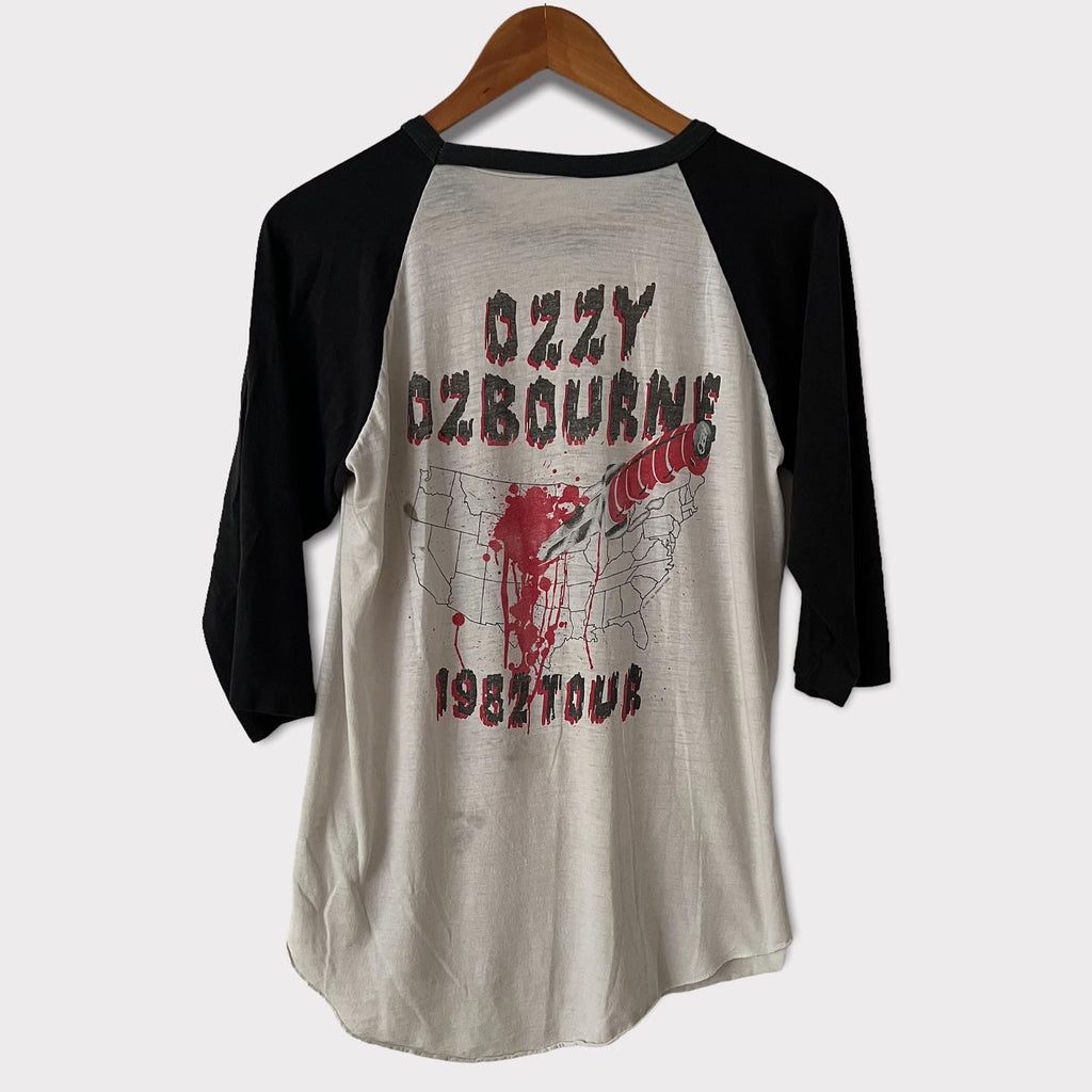 1982 Ozzy Osbourne Vintage Tour Raglan Tee Shirt – Zeros Revival