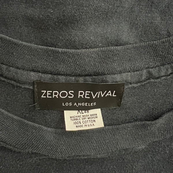 1970s Zeros Revival Vintage Blank Tee Shirt - Black