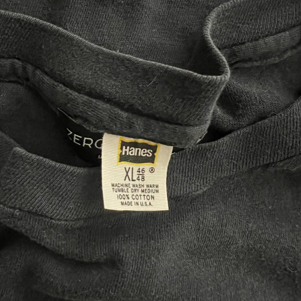 1970s Zeros Revival Vintage Blank Tee Shirt - Black