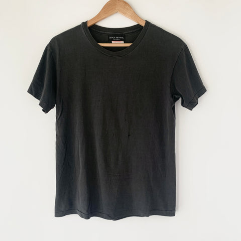 1990s Zeros Revival Blank Tee Shirt - Black