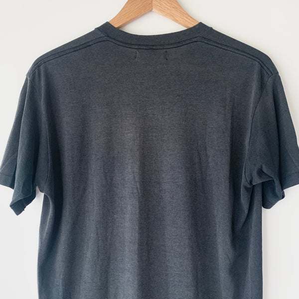 1980s Zeros Revival Blank Pocket Tee Shirt - Black