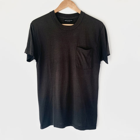 1980s Zeros Revival Vintage Black Pocket Tee - Black