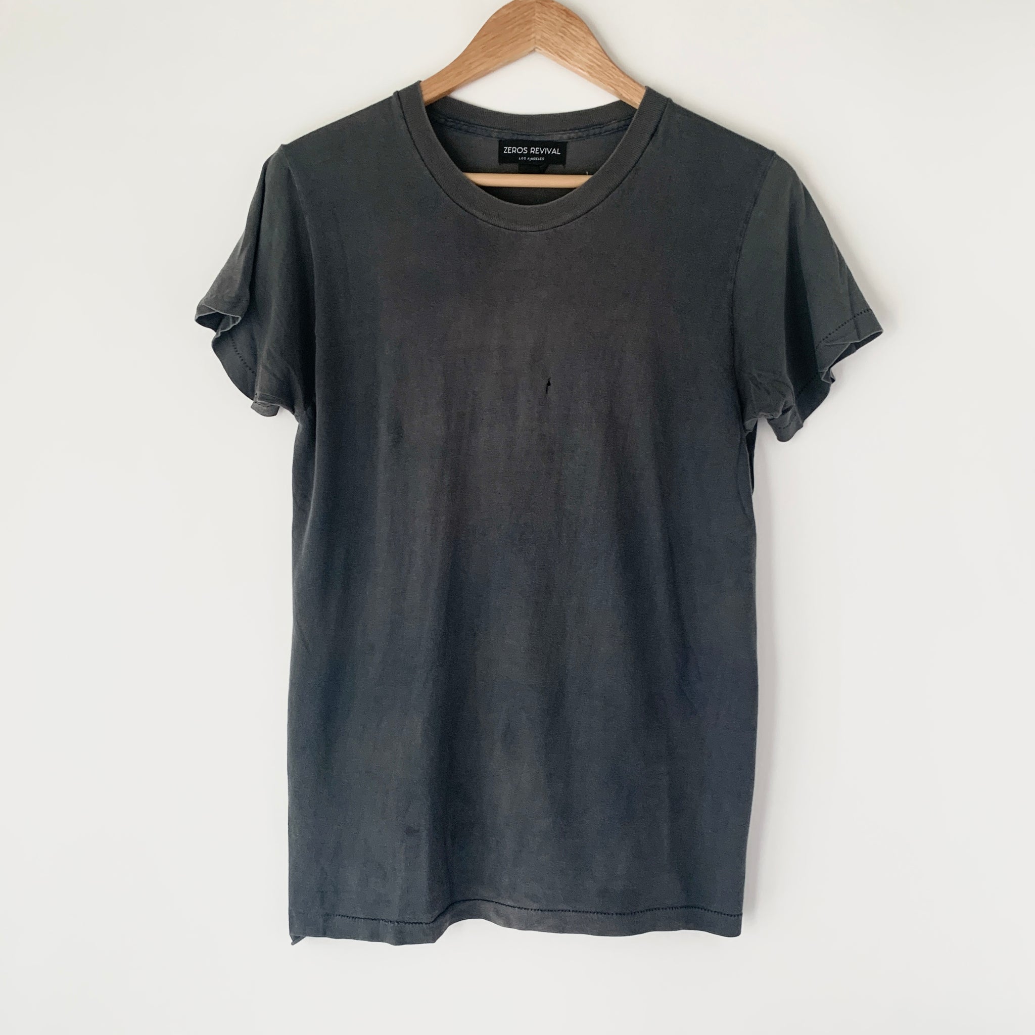 1970s Zeros Revival Vintage Blank Tee Shirt - Black