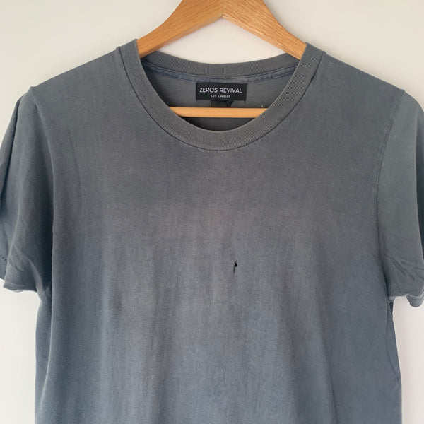 1970s Zeros Revival Vintage Blank Tee Shirt - Black