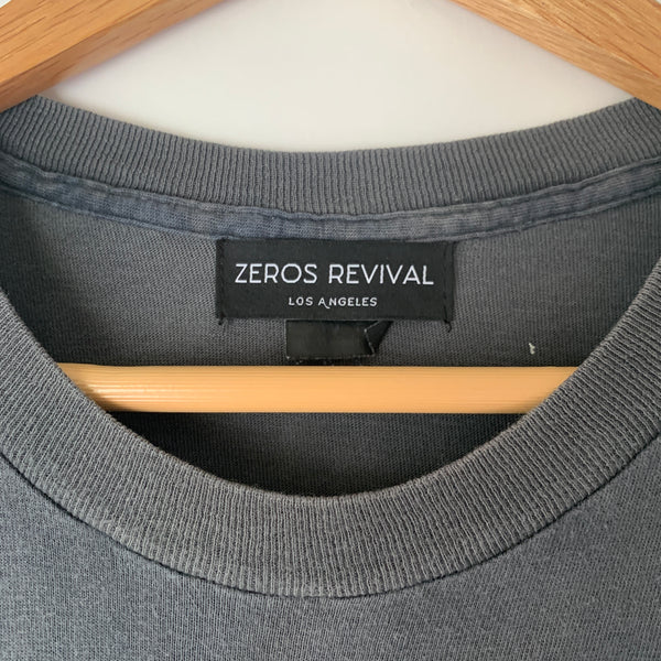 1970s Zeros Revival Vintage Blank Tee Shirt - Black