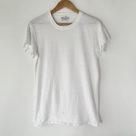1970s Zeros Revival Vintage Blank Tee Shirt - White