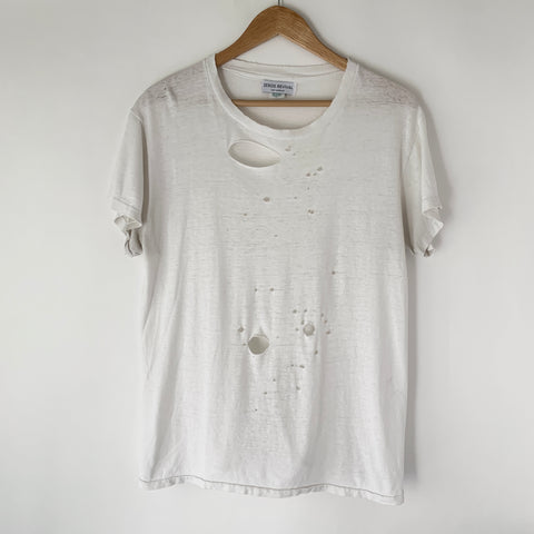 1980s Zeros Revival Vintage Blank Tee Shirt - White