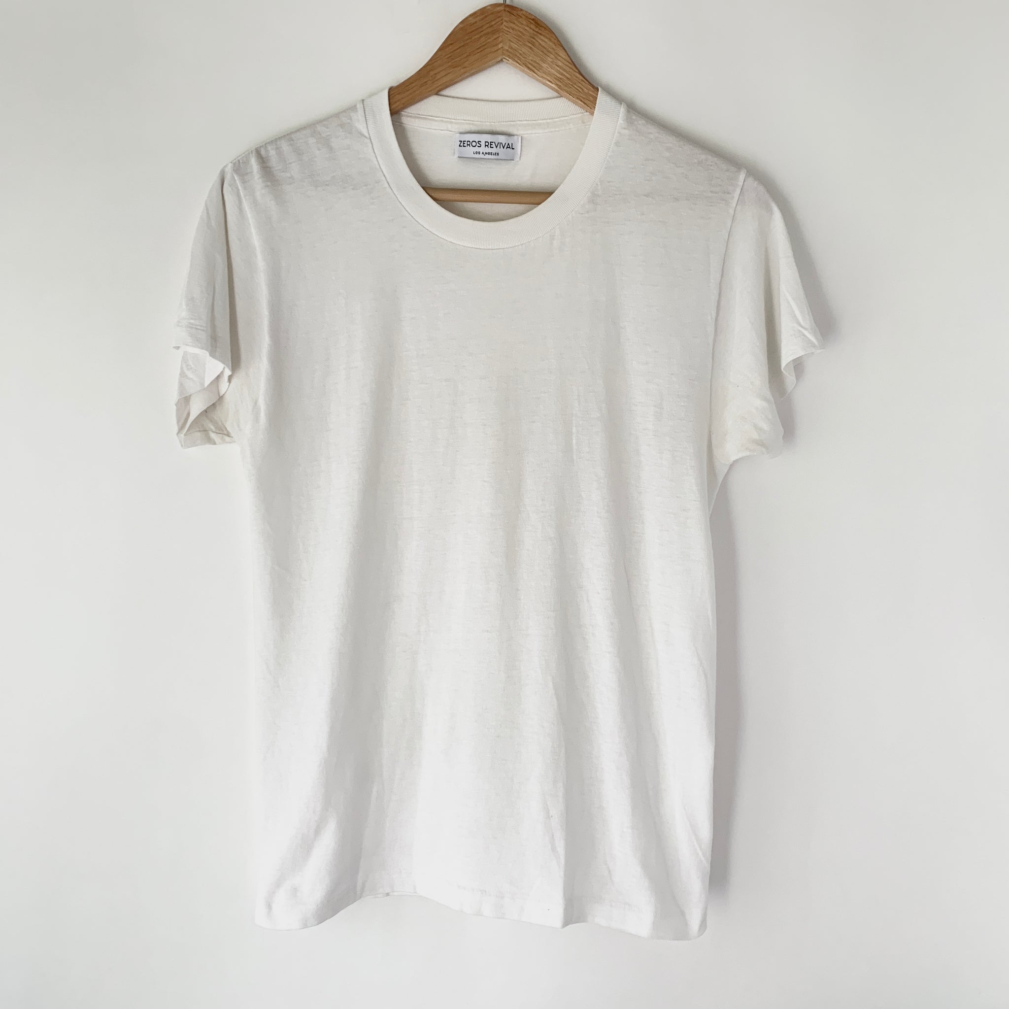 1970s Zeros Revival Vintage Blank Tee - White
