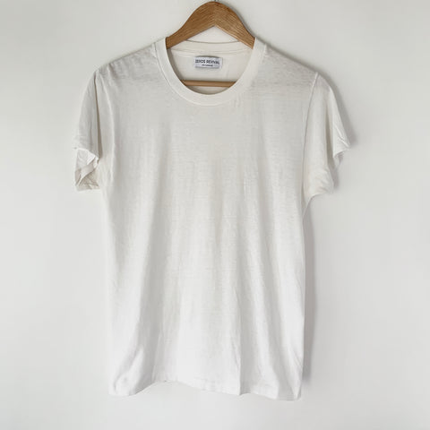 1970s Zeros Revival Vintage Blank Tee - White