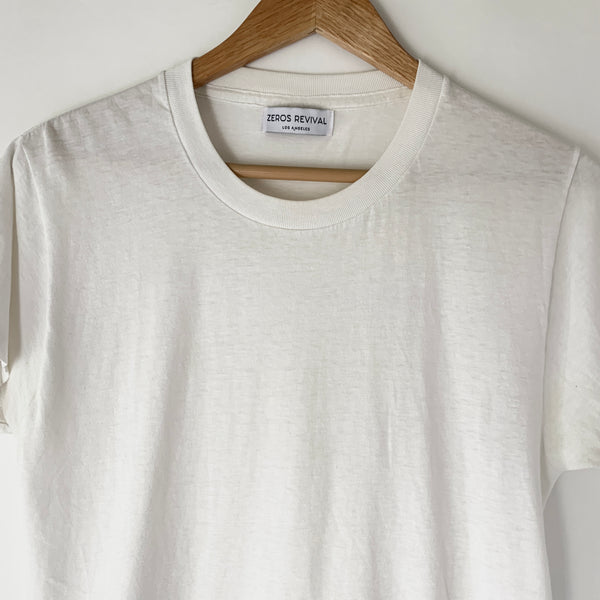 1970s Zeros Revival Vintage Blank Tee - White