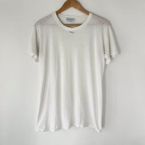 1980s Zeros Revival Vintage Blank Tee Shirt - White