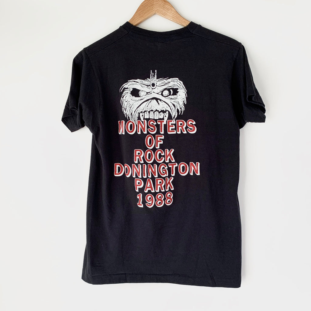 monsters of rock 1988 t shirt 1988 Monsters Of Rock Vintage Concert Shirt Iron Maiden Guns N Roses M – Zeros Revival