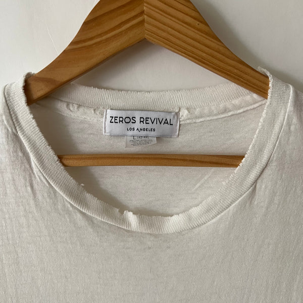 1980s Zeros Revival Vintage Blank Tee Shirt - White