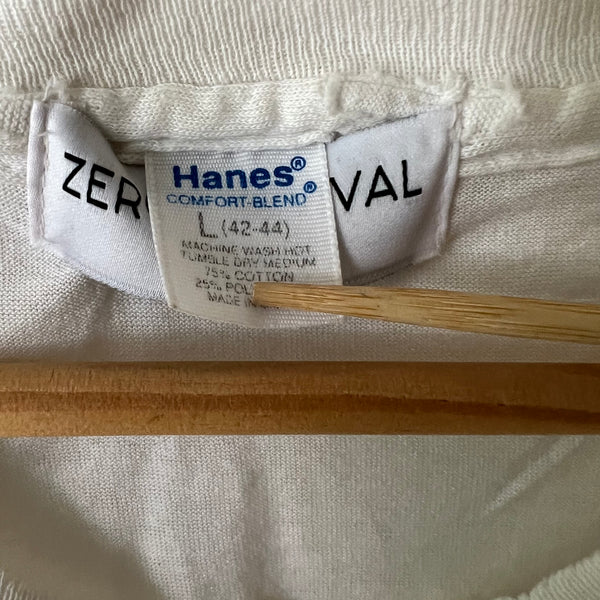 1980s Zeros Revival Vintage Blank Tee Shirt - White